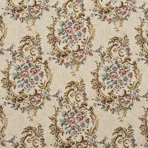 Tela de tapicería de tapiz floral verde y azul burdeos por The Yard - SKU: Beckett Victoria
