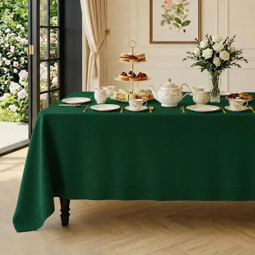 Miniatura 11 de Classic Linen™ by D'Moksha - Mantel rectangular de 54 x 72 pulgadas, 100% lino puro, lavable a máquina para comedor, Día de la Madre, primavera