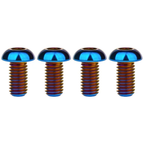 Miniatura 17 de Tornillos de cabeza de botón de titanio M8 15 20 25 30 1.378 in, paquete de 4 (M8x15mm, negro)