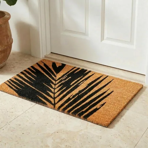 Miniatura 38 de Fab Habitat Felpudo extra grueso, tejido a mano, duradero, fibra de coco natural, entrada, puerta delantera, porche, patio, pájaros en rama, gris