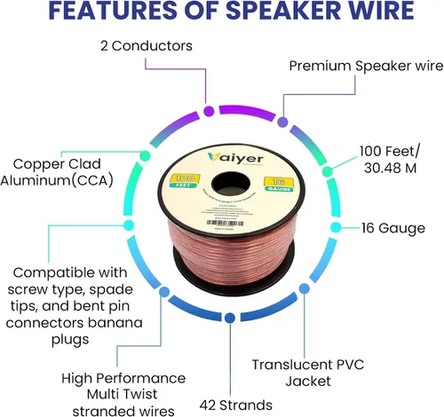 Miniatura 6 de Vaiyer Kit de sistema de cine en casa, amplificador Bluetooth de 2000 vatios con 6 altavoces de techo enmarcados de 8 pulgadas de 300 W cada uno