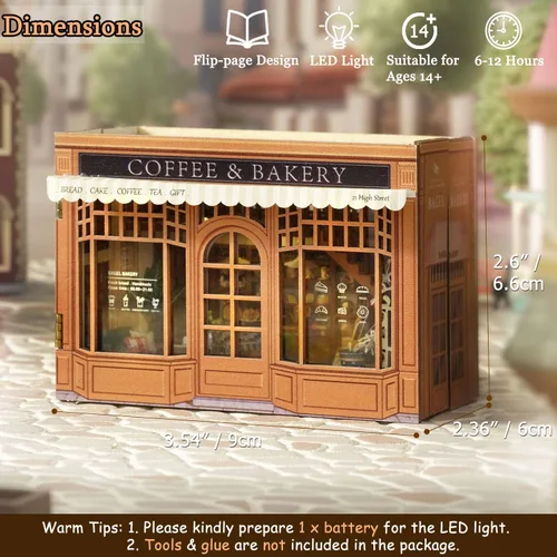Miniatura 4 de TuKIIE Kit de casa de muñecas en miniatura con muebles, a escala 1:32 abierta y cerrada, mini cubo de madera para muñecas, rincón de libros