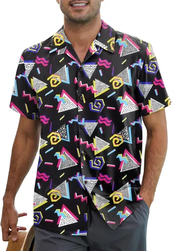 Miniatura 66 de Camisa hawaiana para hombre, con estampado floral, cómoda, con botones, casual, manga corta, ropa de playa para hombre