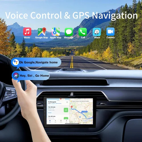 Miniatura 3 de Haudio Estéreo de auto doble DIN de 9 pulgadas con Apple CarPlay inalámbrico y Android Auto Pantalla táctil HD de 9 pulgadas Bluetooth