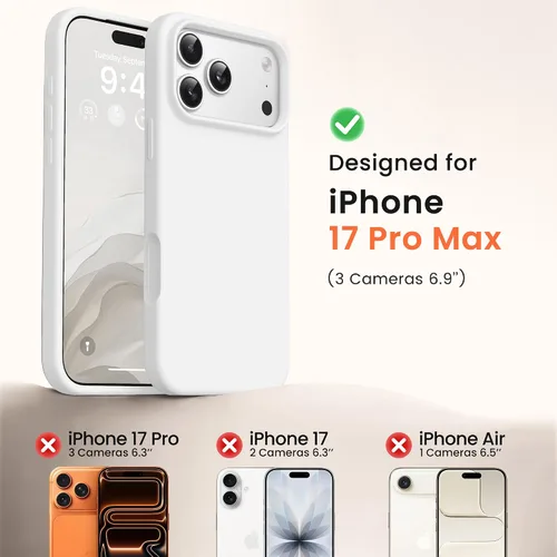 Miniatura 920 de GONEZ Funda de silicona para iPhone 15 Pro Max, compatible con Magsafe, protector de cámara + protector de pantalla, forro de microfibra suave