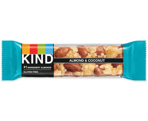 Barras KIND, almendra y coco, sin gluten, bajas en azúcar, 1 unidad, paquete de 1