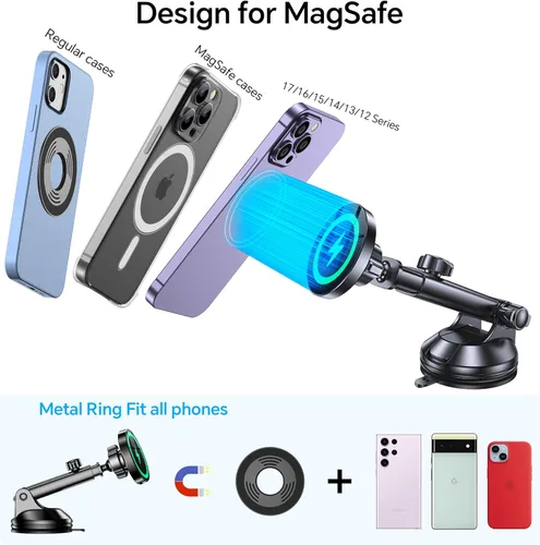 Miniatura 9 de Coolpow para Soporte de Coche con Cargador MagSafe【Imán Ultra】Soportes Magnéticos para Teléfono para tu Cargador