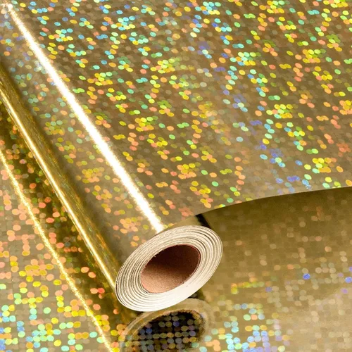 Miniatura 11 de Merture - Rollo de papel de regalo holográfico azul, papel de regalo azul con diseño de galaxia brillante para cumpleaños, baby shower, Navidad, día