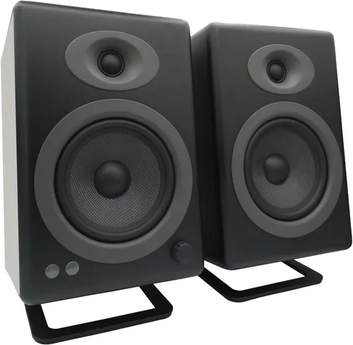Miniatura 5 de Audioengine DS2M - Par de soportes de metal para altavoces de escritorio de acero para altavoces de estantería, juegos y audio de estudio