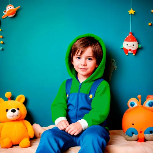 Miniatura 5 de Nintendo Super Mario Brothers Boys Long Sleeve Onesie Zip Coverall with Hoodie Mario & Luigi Cosplay Zip Up Onesie