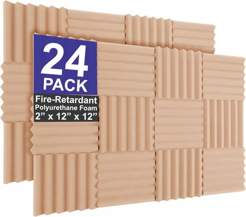 Miniatura 18 de Foam Factory Inc Paquete de 24 Paneles de Espuma Acústica de Color para Estudio Insonorización Azulejos de Pared en Forma de Cuña 12" X 12" X 2
