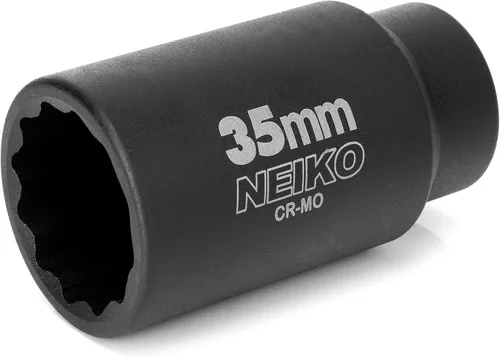 NEIKO 02526A 35mm Enchufe | 1/2" Accionamiento Juego de Enchufe de Impacto Profundo | Enchufe de Eje y Tuerca de Eje | 12 Puntos | Cromo Molibdeno