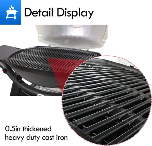 Miniatura 5 de 7644 7582 Rejillas de parrilla Piezas de repuesto para Weber Q100 Q1000 Series Parts Weber Baby Q Rejilla de hierro fundido Q120 Q1200 Q1400
