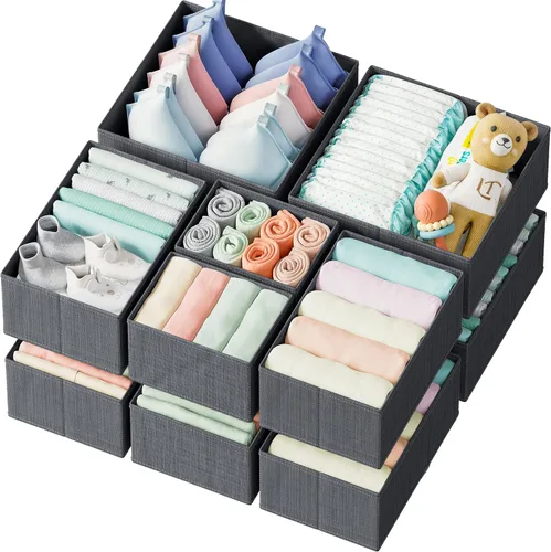 Miniatura 11 de Neaterize - Juego de 12 organizadores de cajones para ropa, cestas separadoras para guardar ropa, maquillaje, baño, organizar ropa interior, Rosa