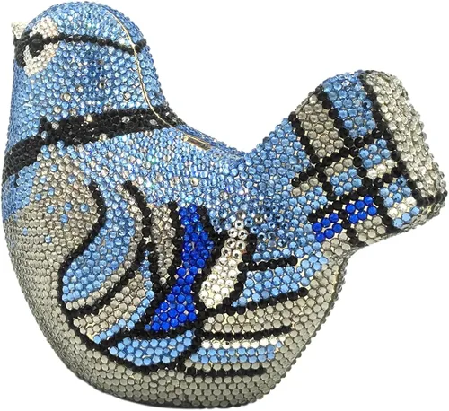 Miniatura 3 de Bolsos de noche de cristal para mujer embragues bolso cadena cartera bolsos elegantes fiesta pájaro