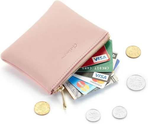 Miniatura 2 de Chelmon - Monedero de piel auténtica con zíper para hombre y mujer