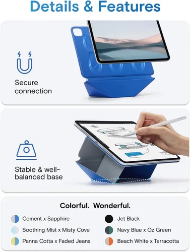 Miniatura 9 de MOFT Soporte dinámico para tablet compatible con iPad mini A17 Pro 2024 y iPad mini 6th A15 2021, funda magnética delgada para tablet con más de 20