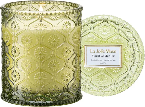 Miniatura 12 de LA JOLIE MUSE - Vela perfumada de Santal Rose – Azafrán, Rosa y Cuero 6 onzas de cera de soja natural 40 horas de combustión limpia Lista