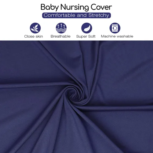 Miniatura 6 de Funda de lactancia y poncho de lactancia para bebé, cubierta de lactancia materna multiusos para toldo de asiento de automóvil, funda de asiento Azul