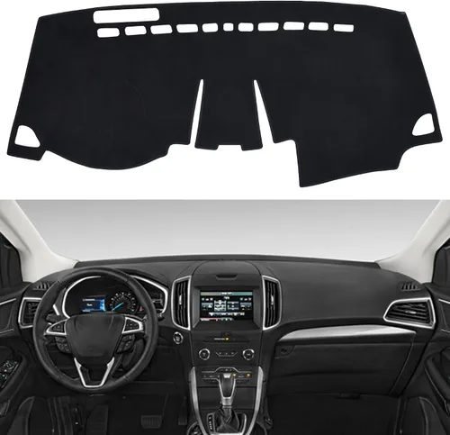 Miniatura 19 de SPEEDWOW Tapete para cubierta de tablero de instrumentos compatible con Ford F150 1997-2003 sin sensor climático/sensor de luz