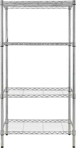 Miniatura 4 de BELANITAS Estantería de alambre de 4 niveles, estante de almacenamiento de acero, estante de almacenamiento de metal ajustable, estantes