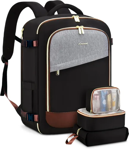 Miniatura 18 de Mochila de viaje LOVEVOOK para mujeres, mochila de 40L para llevar en el avión, Púrpura, negro