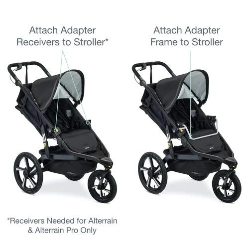 Miniatura 3 de BOB Gear Adaptador de cochecito de jogging individual para asientos de automóvil infantiles Britax, gris