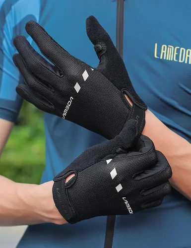 Miniatura 7 de LAMEDA Guantes de bicicleta de montaña para hombre, 0.197 in, EVA gruesos, guantes de ciclismo de dedo completo, guantes de bicicleta ligeros
