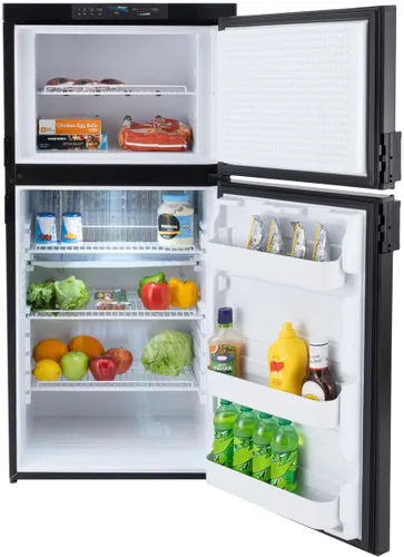 Miniatura 2 de Refrigerador RecPro RV 6.3 pies cúbicos de gas y eléctrico Acabado negro o acero inoxidable 110V / 12V / Gas propano (Acabado negro)