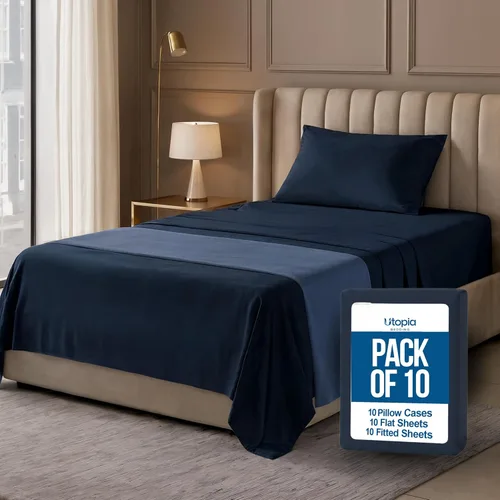 Miniatura 25 de Utopia Bedding Juego de sábanas de tamaño King, paquete a granel de 8 sábanas, microfibra suave cepillada, bolsillos profundos, resistente al