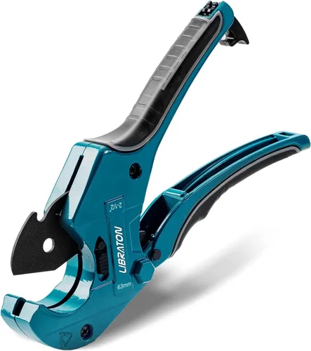Libraton Cortador de tubos de PVC, hasta 2-1/2 ", cortador de tubo de trinquete resistente, herramienta de corte Pex para cortar PEX, PVC, mangueras