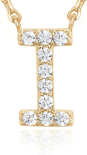 Miniatura 160 de PAVOI 14K White Gold Plated Cubic Zirconia Initial Necklace Letter Dainty Necklaces for Women