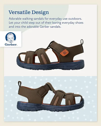 Miniatura 4 de Gerber Sandalias para niños - Sandalias deportivas de pescador con punta cerrada zapatos acuáticos (niñoniño), Marrón