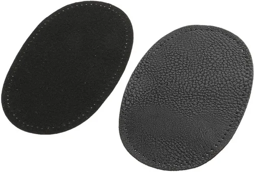 Miniatura 4 de BeeSpring 2 Piezas De Cuero Pu Parche Coser En Parches Repir Codo Rodilla Para Ropa Accesorios De Ropa - Negro