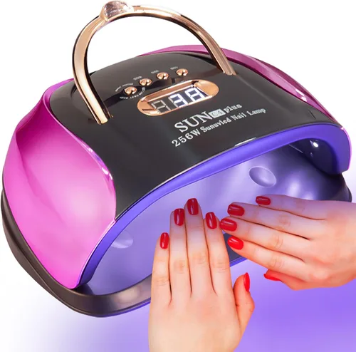 Lámpara de uñas LED UV de 256 W, 4 temporizadores | 57 cuentas de lámpara, sensor automático, base de pedicura desmontable, luz profesional de uñas,