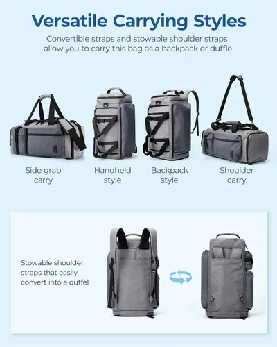 Miniatura 3 de BAGSMART Bolsa de gimnasio para hombres, bolsas de lona deportivas para viajes, bolsa de fin de semana con compartimento para zapatos y laptop