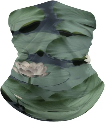 Black Lily Pads - Polaina para el cuello para hombres y mujeres, protección solar UPF 50+, pasamontañas, máscara facial que absorbe la humedad y de