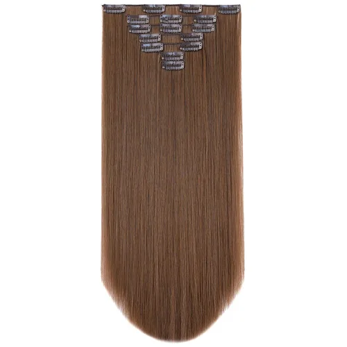 Miniatura 54 de SYXLCYGG Extensiones de cabello rubio, 2 unidades, extensiones de cabello con clip de 22 pulgadas, 5 onzas, lacio, sintético, esponjoso, rubio