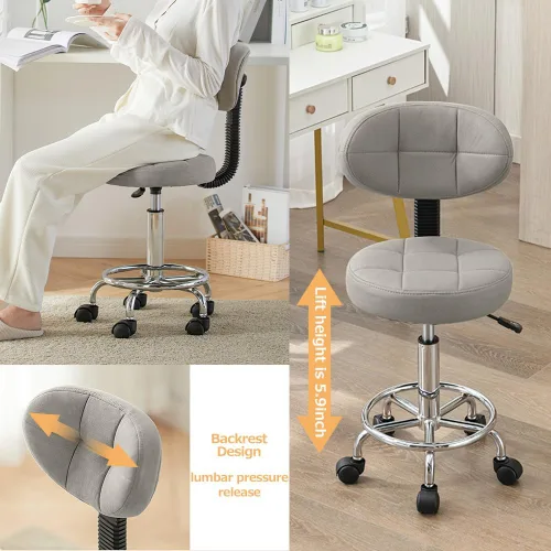 Miniatura 5 de Silla de dibujo de oficina con respaldo y reposapiés, silla de escritorio de oficina multiusos, silla de hogar, cojín de asiento grueso