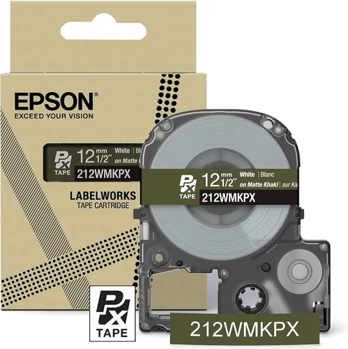 Miniatura 26 de Epson LABELWORKS 212RBBPX Cartucho de Cinta PET (Poliéster) Genuino - Cinta de Etiquetadora de Diseño para Artesanía en Cinta Negra sobre Azul