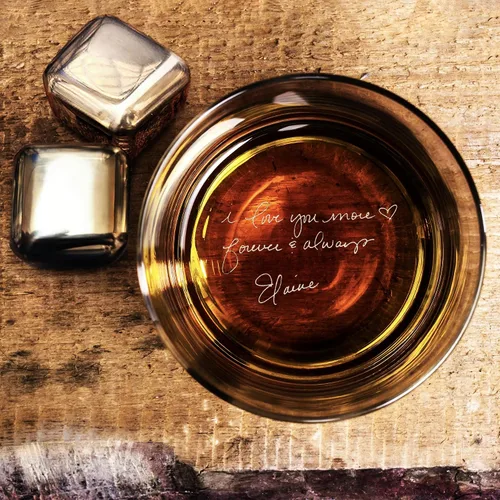 Miniatura 2 de Regalo personalizado de escritura a mano para él, vaso de whisky grabado a mano, 11 onzas, regalos de San Valentín para marido, regalo para papá