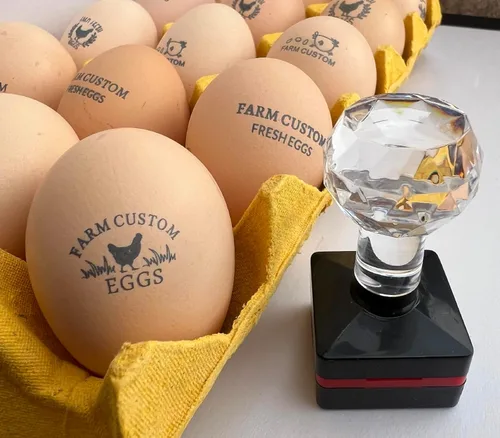 Miniatura 7 de Sellos personalizados de huevo de pato para huevos frescos con tinta de secado rápido, sellos personalizados de cartón de huevos de 0.65/0.8/1