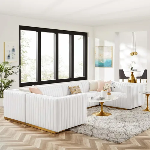 Miniatura 98 de Modway Conjure Seccional, Oro Negro