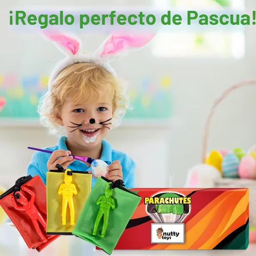 Miniatura 7 de nutty toys Juguetes de paracaídas para niños – Paracaídas voladoras sin enredos para hombres, parte superior interior y exterior para 3, 4, 5, 6, 7