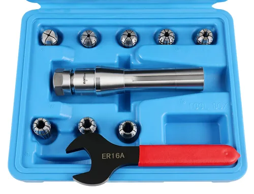 Miniatura 3 de Accusize Industrial Tools R8 Shank Plus 8 Pcs Sistema de Collet Er16, 3/32" - 3/8", 1 Llave en una Caja Ajustada, 0223-0944 3/32"-3/8", Alloy