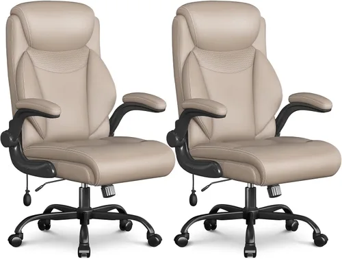 Miniatura 10 de Silla ergonómica de oficina, silla de computadora de escritorio para el hogar, silla ejecutiva de respaldo alto, silla ergonómica de cuero acolchada