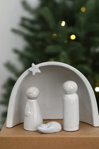 Miniatura 8 de WONDROUS' DECO Juego de Belén de madera, 12 piezas de escena de mesa de Navidad, 7 pulgadas de alto, pequeño adorno de pesebre para decoración