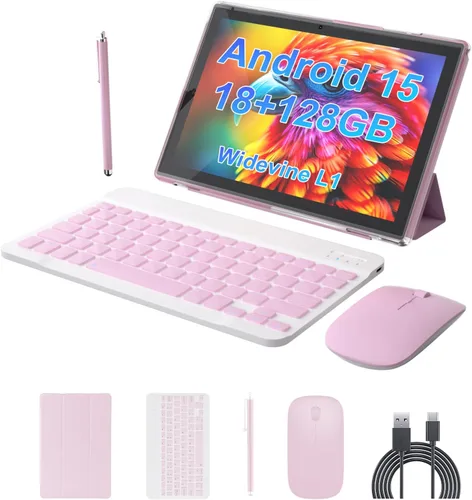 Miniatura 9 de ZZB Tableta Android 15 de 10 pulgadas, tableta de 2 en 1 con teclado, ratón, estuche, lápiz capacitivo, 18 GB de RAM, 128 GB de ROM, 2 TB Azul marino