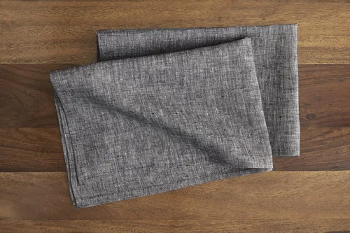 Miniatura 3 de Solino Home Chambray - Juego de 2 toallas de cocina de lino negro 100% puro de 17 x 26 pulgadas con lazo para colgar, paño de cocina de lino europeo