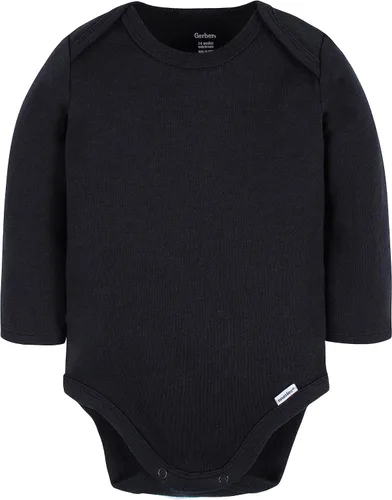 Miniatura 2 de Gerber Baby Girls' Long Sleeve Solid Onesies Multi-Pack Interlock 180 GSM